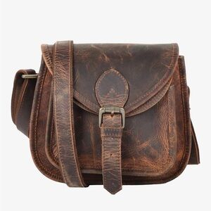 Vintage Brown Leather Crossbody Bag
